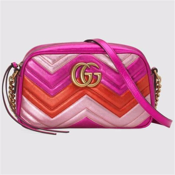 Gucci Handbags - Gucci Marmont 2.0 Fuxia/Rosso/Rosa